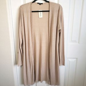 Ambiance Tan Ribbed Long Sleeve Cardigan